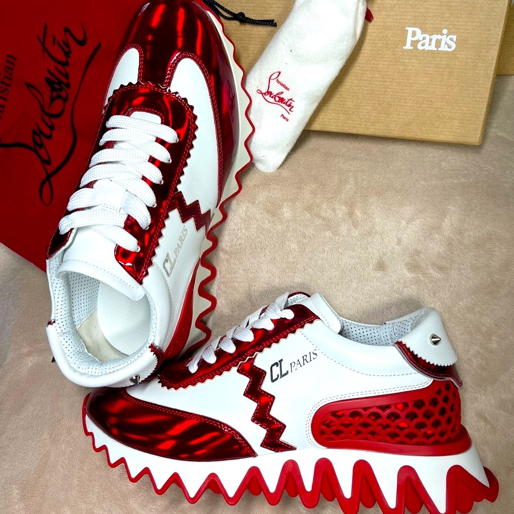 Christian Louboutin LOUBISHARK DONNA Red and White size 36 EU